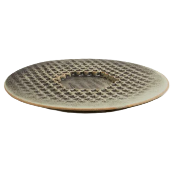 Handcrafted Stoneware Polygon Plate in Stone Finish - Dia: 30 cm H: 2 cm - Case of 6
