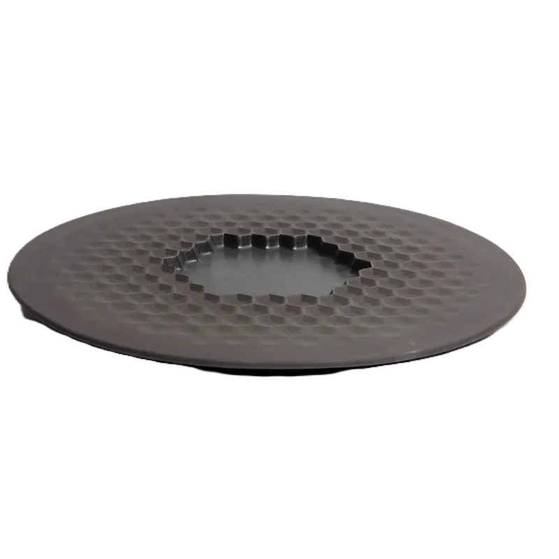 Handcrafted Stoneware Polygon Plate in Matte Black Finish - Dia: 30 cm H: 2 cm - Case of 6