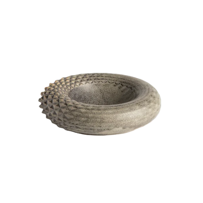 Hand Sculpted Stoneware Dragon Bowl in Stone Finish - Dia: 20 cm H: 5 cm - Case of 6 Hand Sculpted Stoneware Dragon Bowl in Stone Finish - Dia: 20 cm H: 5 cm - Case of 6