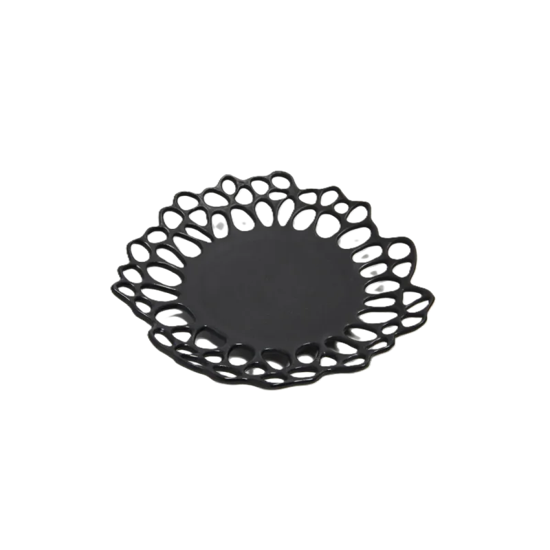 Handcrafted Stoneware Ethereal Plate in Matte Black Finish - Dia: 22 cm H: 3 cm - Case of 6
