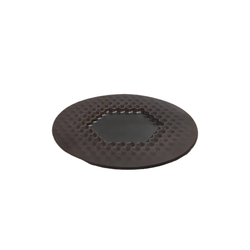 Artisanal Stoneware Polygon Plate S in Matte Black Finish - Dia: 20 cm H: 1.5 cm - Case of 6