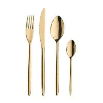 Pintinox Stainless Steel Elegant Olivia Gold Table Fork - Set of 24