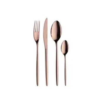 Pintinox Stainless Steel Elegant Olivia Treasure Copper Coffee Spoon - Set of 24