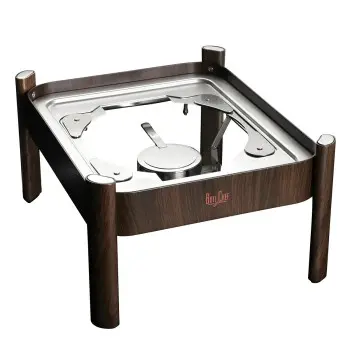 Bon Chef Fuel & Induction Stand - 1/2 Size - Rectangle - Mahogany