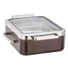 Bon Chef Mahogany Chafer - 1/2 Size - 4.2 qt. - Rectangle