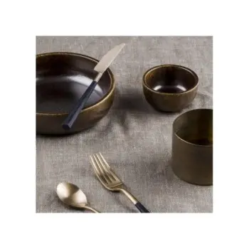 Pintinox Stainless Steel Elegant Hive Black Treasure Honey Dessert Spoon - Set of 24