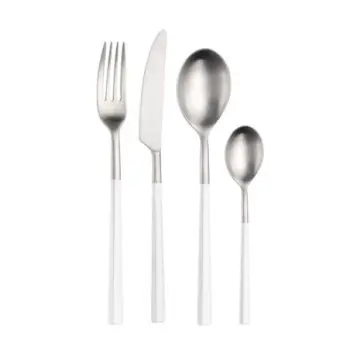 Pintinox Stainless Steel Elegant Hive White Table Fork - Set of 24