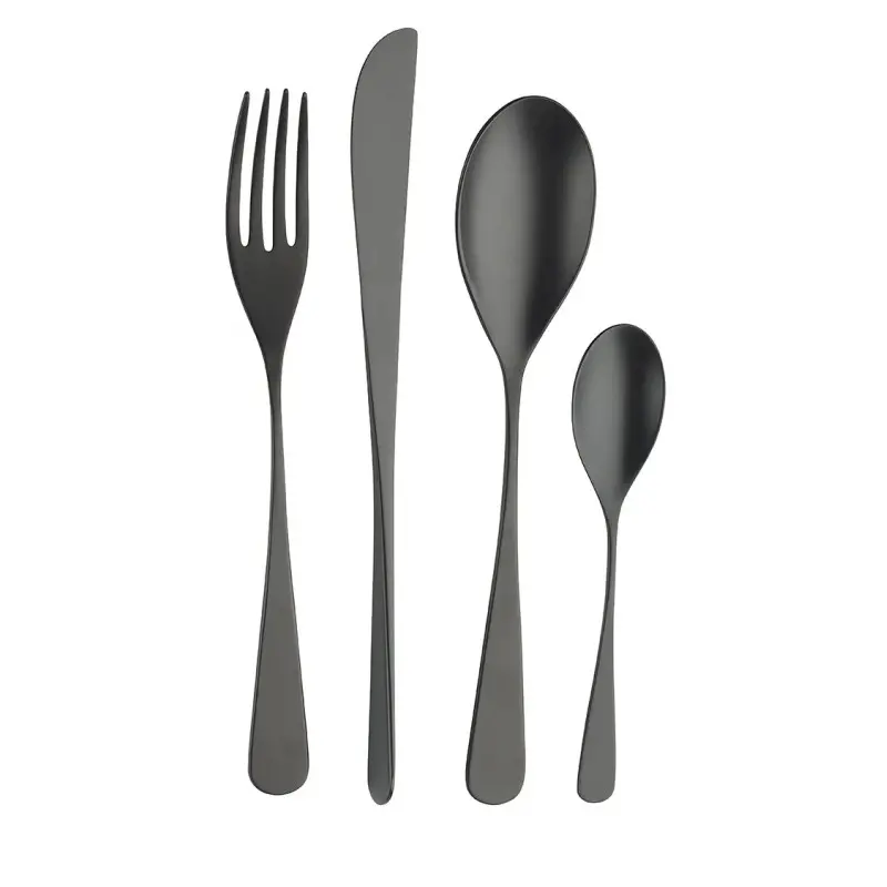 Pintinox Stainless Steel Elegant Audrey Velvet Total Black Table Fork - Set of 24 Pintinox Stainless Steel Elegant Audrey Velvet Total Black Table Fork - Set of 24