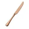 Bon Chef Como Dinner Knife - 9 - 1/8" - Solid Handle - Rose Gold Matte - Set of 12