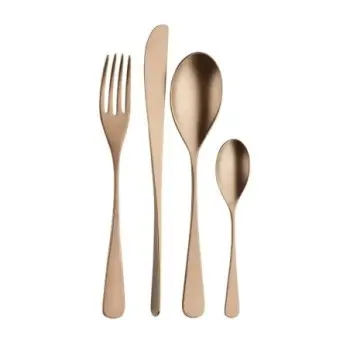 Pintinox Stainless Steel Elegant Audrey Velvet Copper Dessert Spoon - Set of 24