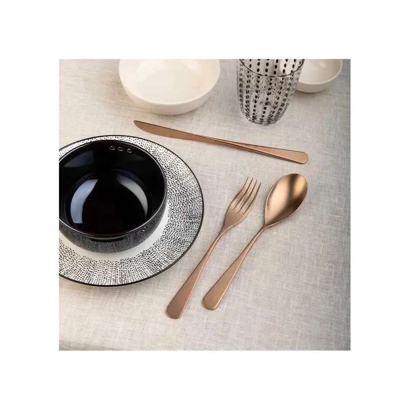 Pintinox Stainless Steel Elegant Audrey Velvet Copper Moka Spoon - Set of 24