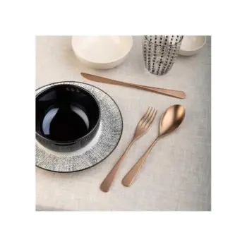 Pintinox Stainless Steel Elegant Audrey Velvet Copper Standing Dessert Knife - Set of 24