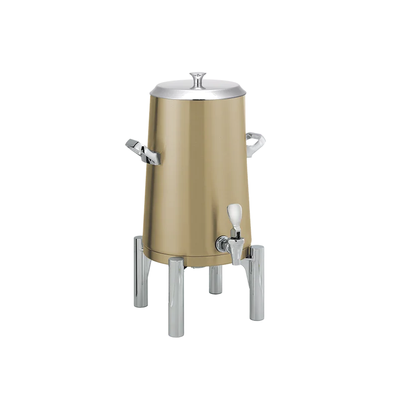 Service Ideas Brushes Stainless Steel Insulated 3 Gal. Coffee Urns Round Legs w/Flat Lid - Vintage Gold Service Ideas Brushes Stainless Steel Insulated 3 Gal. Coffee Urns Round Legs w/Flat Lid - Vintage Gold