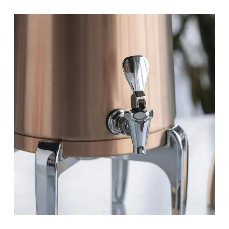 Service Ideas Brushes Stainless Steel Insulated 3 Gal. Coffee Urns Round Legs w/Flat Lid - Vintage Gold Service Ideas Brushes Stainless Steel Insulated 3 Gal. Coffee Urns Round Legs w/Flat Lid - Vintage Gold