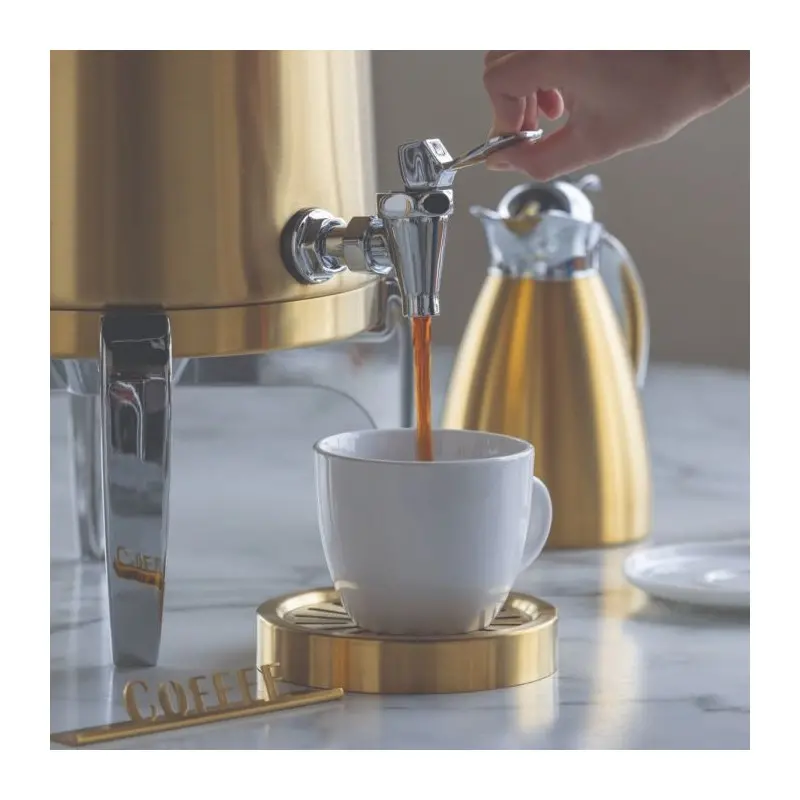 Service Ideas Brushes Stainless Steel Insulated 5 Gal. Coffee Urns Round Legs w/Flat Lid Service Ideas Brushes Stainless Steel Insulated 5 Gal. Coffee Urns Round Legs w/Flat Lid