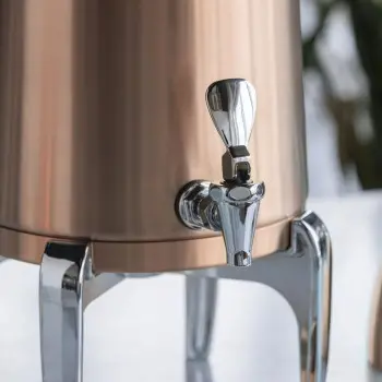 Service Ideas Brushes Stainless Steel Insulated 5 Gal. Coffee Urns Round Legs w/Flat Lid