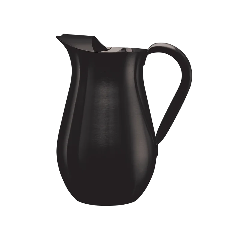 Service Ideas Bell Pitcher 2 Liter Brushed Finish With Guard Black Onyx Service Ideas Bell Pitcher 2 Liter Brushed Finish With Guard Black Onyx