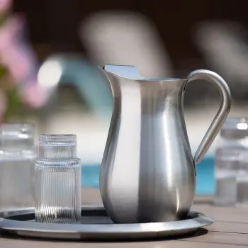 Service Ideas Bell Pitcher 2 Liter Brushed Finish With Guard
