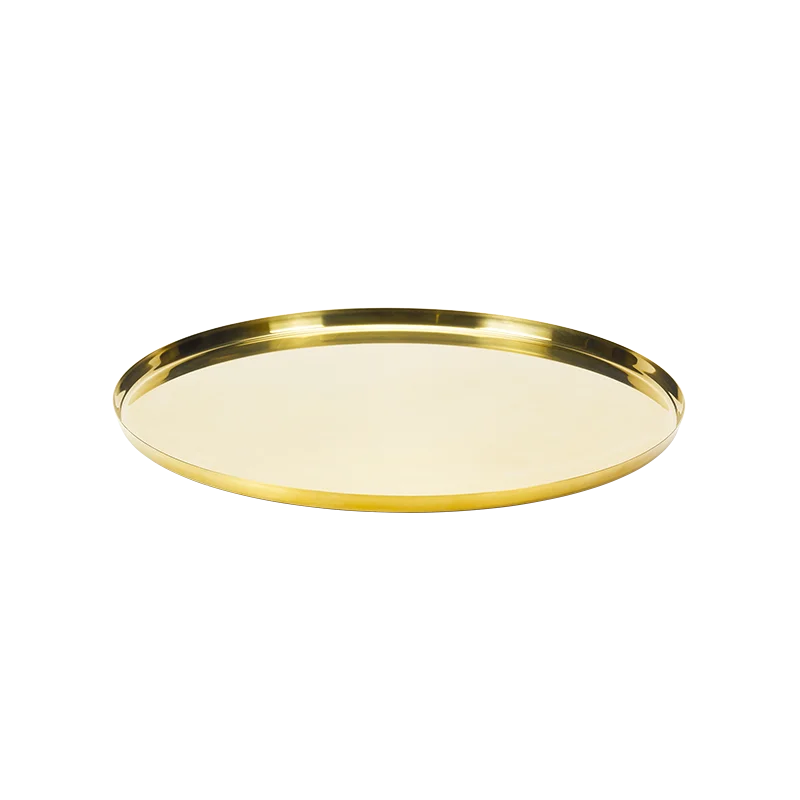 Service Ideas Modern Edge Tray 18 8 Stainless Steel With Removable Insert 14 Inch Vintage Gold Finish