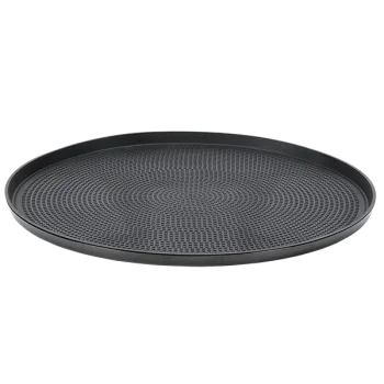 Service Ideas Modern Edge Tray 18 8 Stainless Steel With Removable Insert 14 Inch Black Onyx Finish