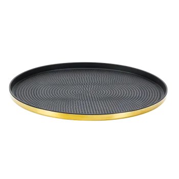 Service Ideas Modern Edge Tray 18 8 Stainless Steel With Removable Insert 12 Inch Vintage Gold Finish