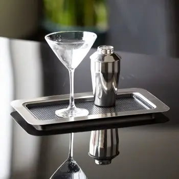 Service Ideas Tray 18 8 Stainless Steel With Insert 13.5 x 7.5