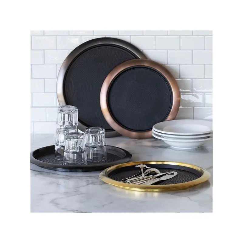 Service Ideas Tray 18 8 Stainless Steel With Removable Insert 11 x 9 Black Onyx PVD Finish