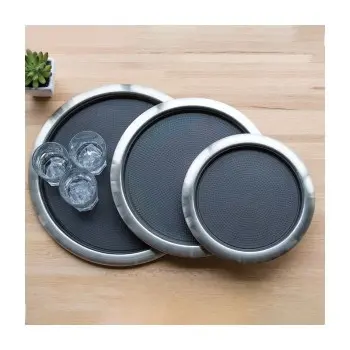 Service Ideas Tray 18 8 Stainless Steel With Removable Insert 11 x 9 Dark Tungsten PVD Finish