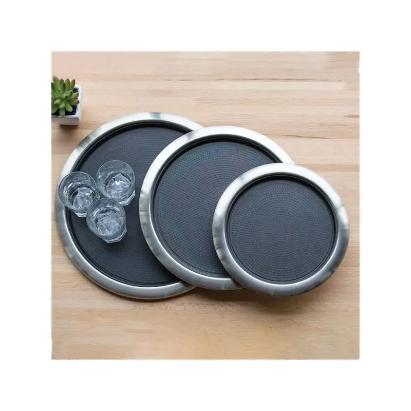 Service Ideas Tray 18 8 Stainless Steel With Removable Insert 11 x 9 Dark Tungsten PVD Finish Service Ideas Tray 18 8 Stainless Steel With Removable Insert 11 x 9 Dark Tungsten PVD Finish
