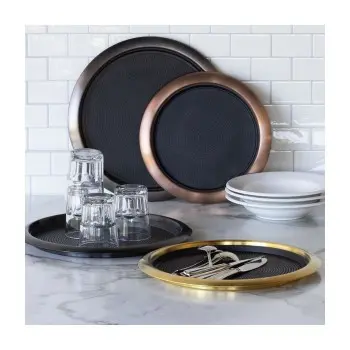 Service Ideas Tray 18 8 Stainless Steel With Removable Insert 11 x 9 Rose Gold PVD Finish