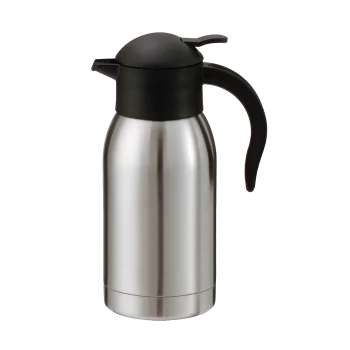 Service Ideas Server 1 Liter Push Button Stainless Steel Lined Brushed Finish - Set of 6 pieces