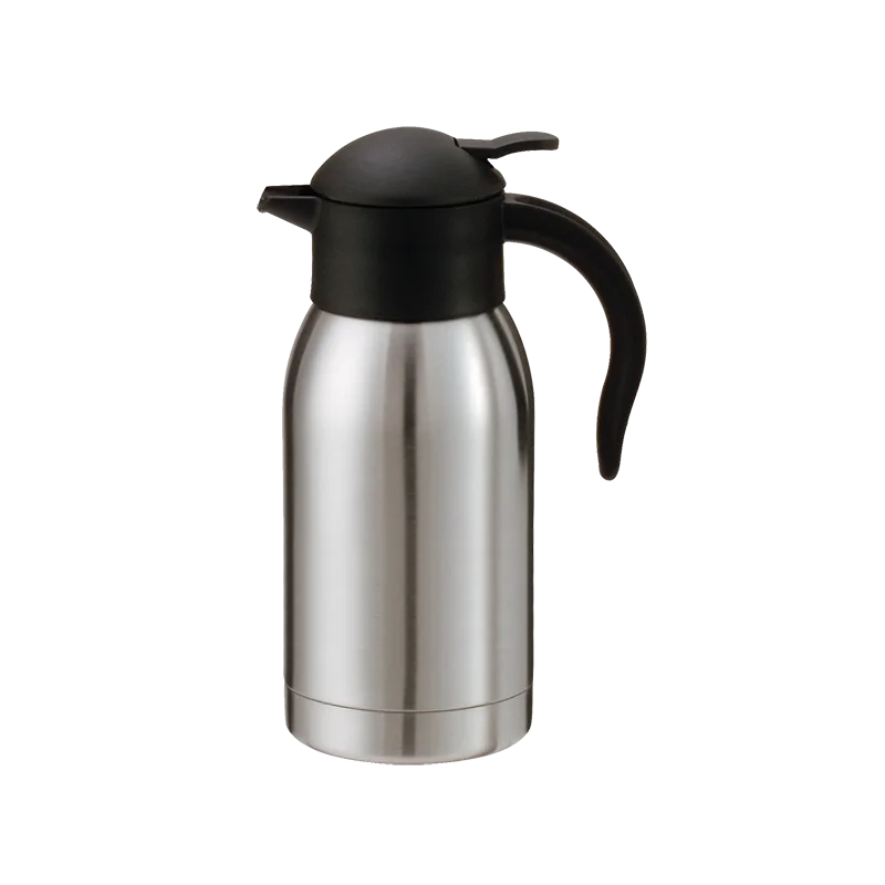 Service Ideas Server 1 Liter Push Button Stainless Steel Lined Brushed Finish - Set of 6 pieces