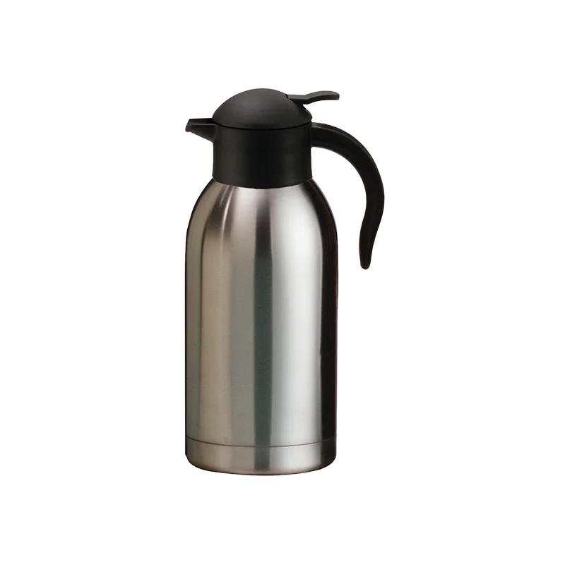 Service Ideas Server 2 Liter Push Button Stainless Steel Lined Brushed Finish - Set of 6 pieces