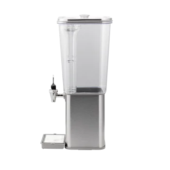 Service Ideas Square Beverage Dispenser 3 Gallon BPA Free With Stainless Steel