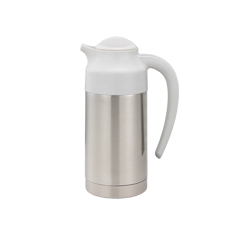 Service Ideas Steel Vacuum Insulated Server NSF 0.7 Liter With White Top