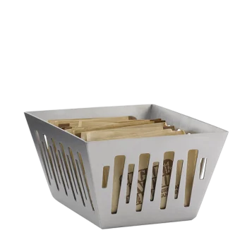 Service Ideas Sugar Packet Basket Holder Brushed Stainless Steel