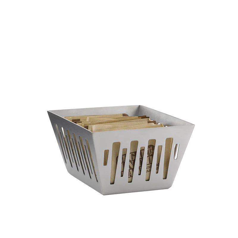 Service Ideas Sugar Packet Basket Holder Brushed Stainless Steel