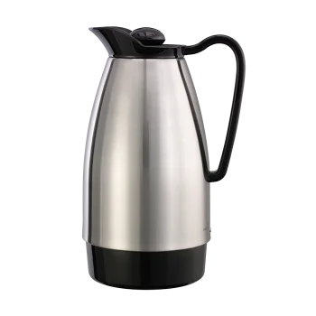 Service Ideas Carafe 1 Liter Stainless Steel With Black Finish Stainless Steel Liner - Set of 6 pieces