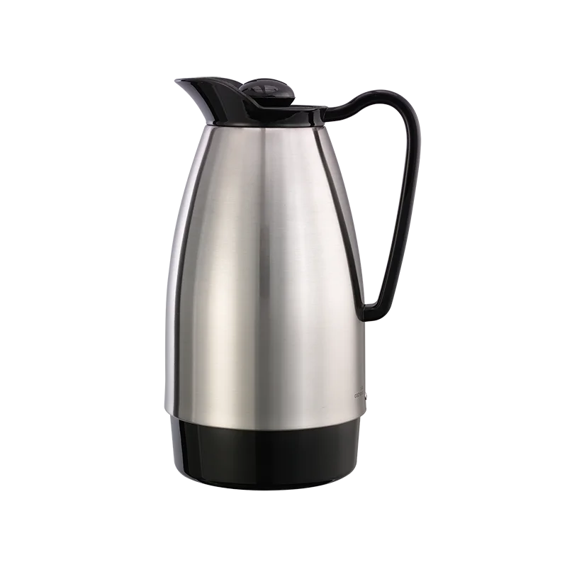 Service Ideas Carafe 1 Liter Stainless Steel With Black Finish Stainless Steel Liner - Set of 6 pieces