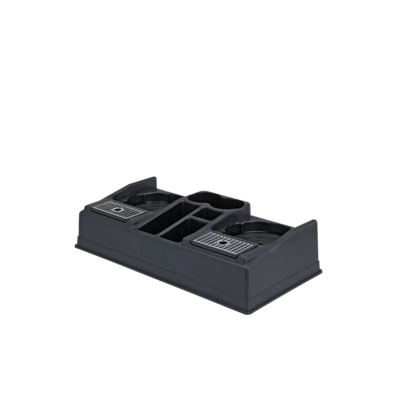 Service Ideas Airpot Stand For 2 Airpots With 5 Condiment Sections Black Plastic Service Ideas Airpot Stand For 2 Airpots With 5 Condiment Sections Black Plastic