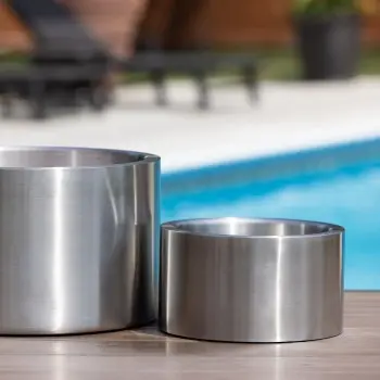 Service Ideas Party Tub 1.5 Gallon Double Walled Brushed Finish