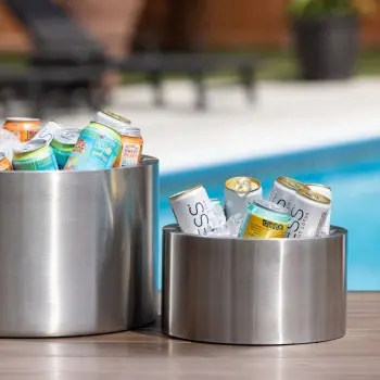 Service Ideas Party Tub 1.5 Gallon Double Walled Brushed Finish