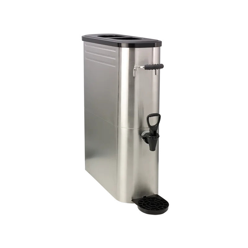 Service Ideas Slim Tea Dispenser 5 Gallon Stainless Steel With Black Base Service Ideas Slim Tea Dispenser 5 Gallon Stainless Steel With Black Base