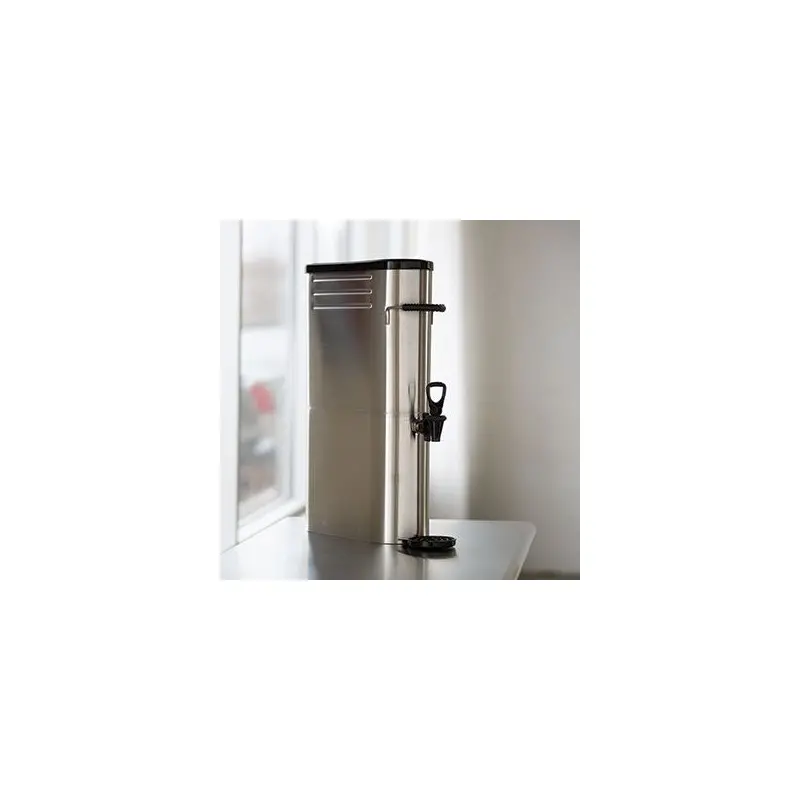 Service Ideas Slim Tea Dispenser 5 Gallon Stainless Steel With Black Base Service Ideas Slim Tea Dispenser 5 Gallon Stainless Steel With Black Base
