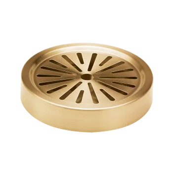 Service Ideas Drip Tray Round 6 Inch Brushed Vintage Gold Finish