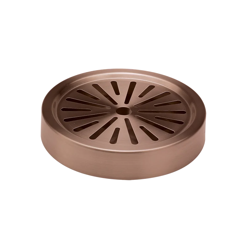 Service Ideas Drip Tray Round 6 Inch Brushed Rose Gold Finish