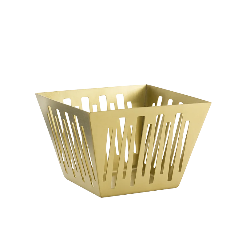 Service Ideas Six Inch Square Flare Basket Vintage Gold Finish Service Ideas Six Inch Square Flare Basket Vintage Gold Finish