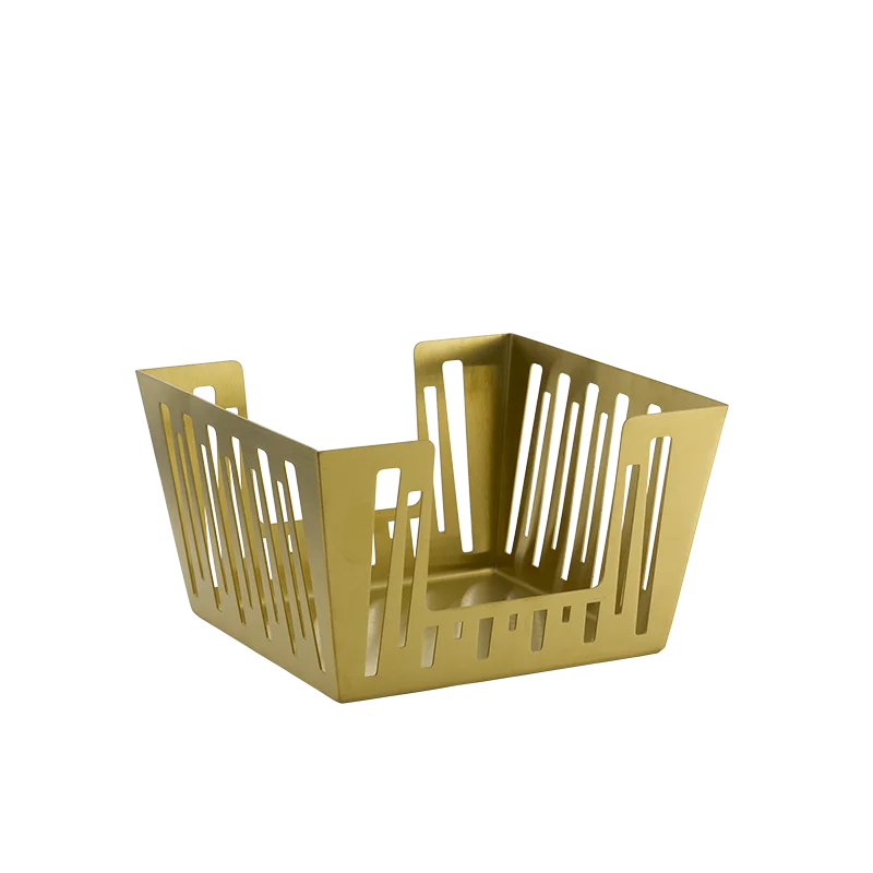 Service Ideas Napkin Holder Basket Vintage Gold Finish