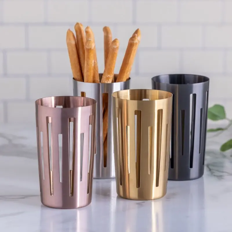 Service Ideas Breadstick Basket Rose Gold Finish