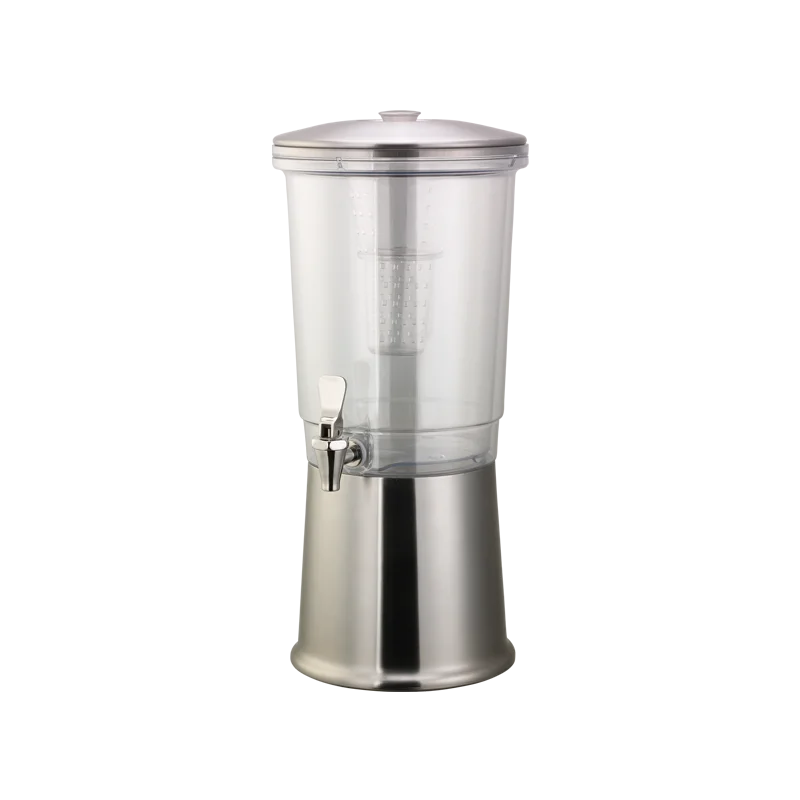 Service Ideas Beverage Dispenser Round Double Wall Polished Stainless Steel